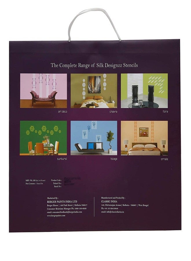 Berger Paints Silk Designzz Art Deco Stencil 7.87 x 7.87 inches (Multi, Pack of 2) - Image 2